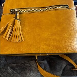 Mustard Yellow Tassel Crossbody Bag